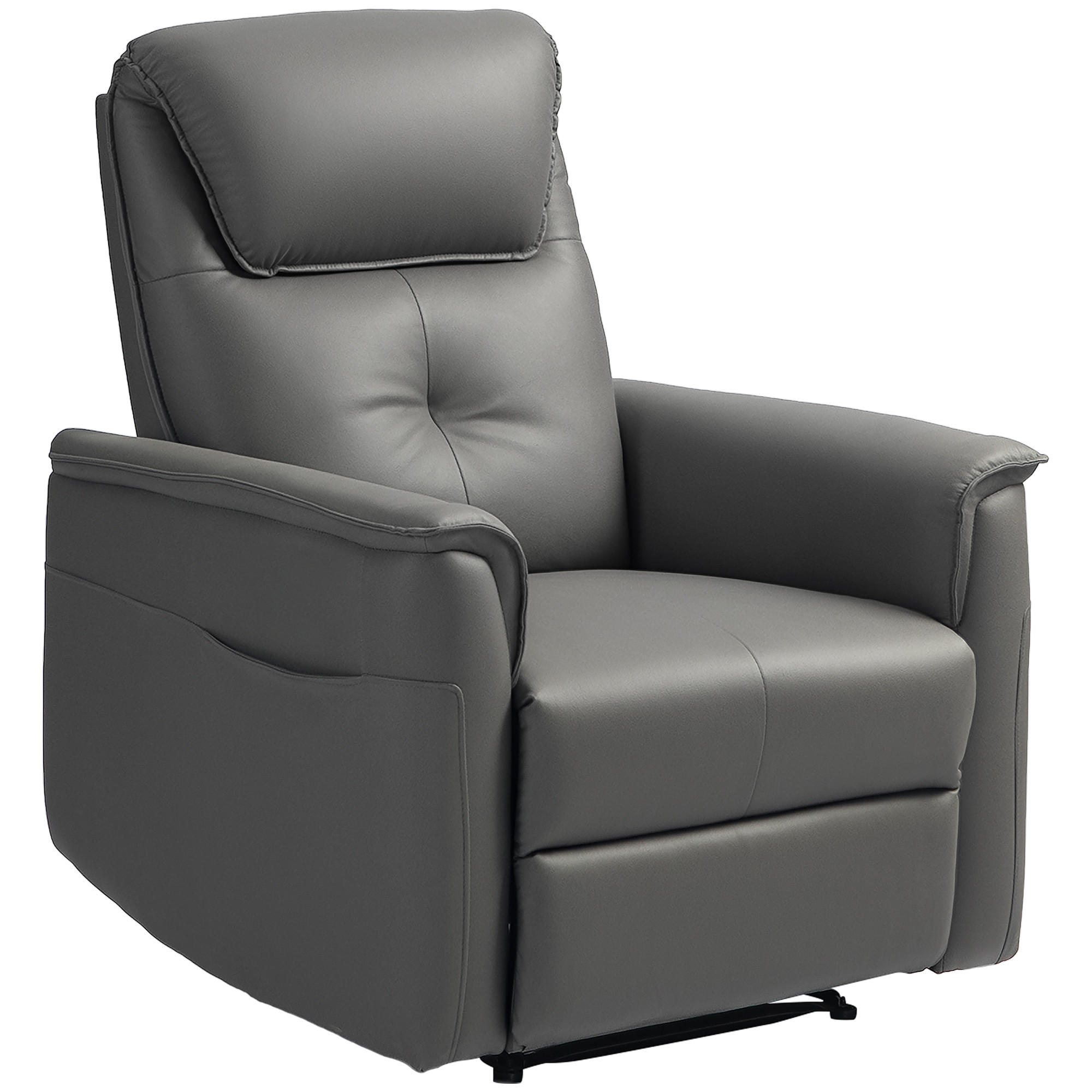 RELAXSESSEL mit Liegefunktion, Hellgrau - Hellgrau, Textil (84/105/89cm) - HOMCOM