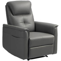 RELAXSESSEL mit Liegefunktion, Hellgrau - Hellgrau, Textil (84/105/89cm) - HOMCOM