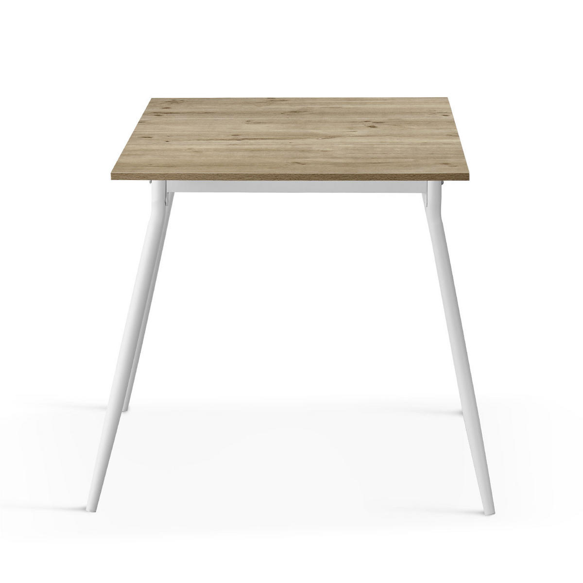 ESSTISCH JONTE 80-120/80/76 cm - Weiß/Eiche San Remo, Holzwerkstoff/Metall (80/80/76cm) - B&D Home