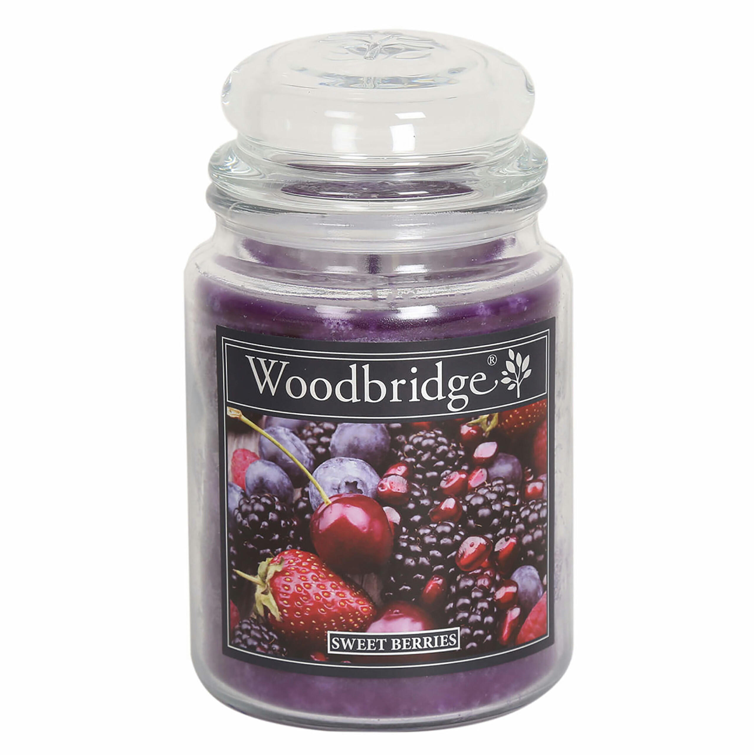 DUFTKERZE Woodbridge - Lila, Naturmaterialien/Glas (17cm)