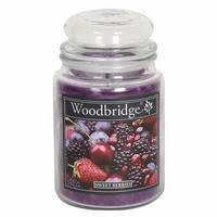 DUFTKERZE Woodbridge - Lila, Naturmaterialien/Glas (17cm)