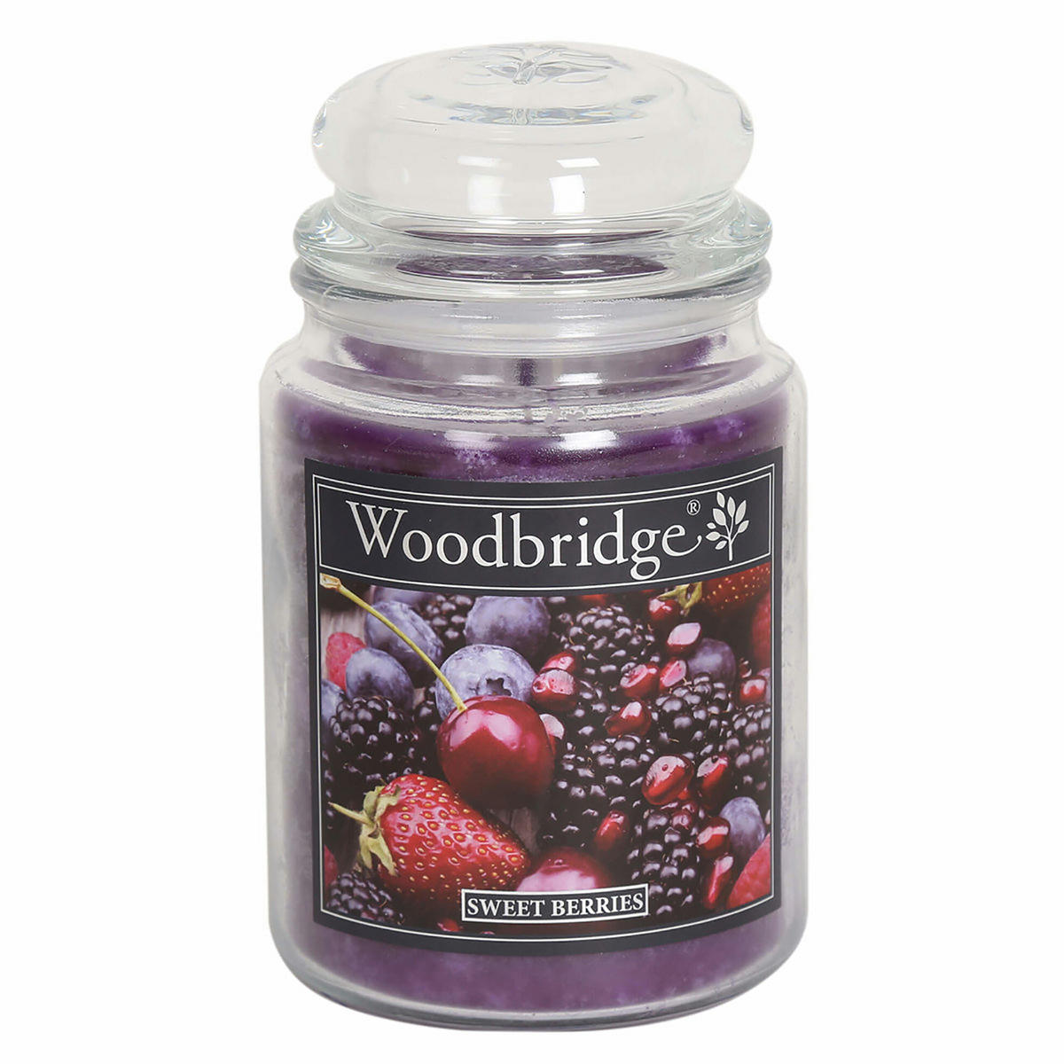 DUFTKERZE Woodbridge - Lila, Naturmaterialien/Glas (17cm)