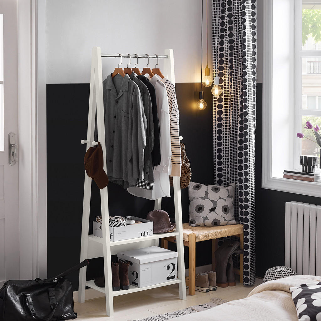 Thumbnail - SoBuy Teleskop, Weiß, Holzwerkstoff, 66x180x39 cm, Schlafzimmer, Kleiderschränke, Schrankzubehör