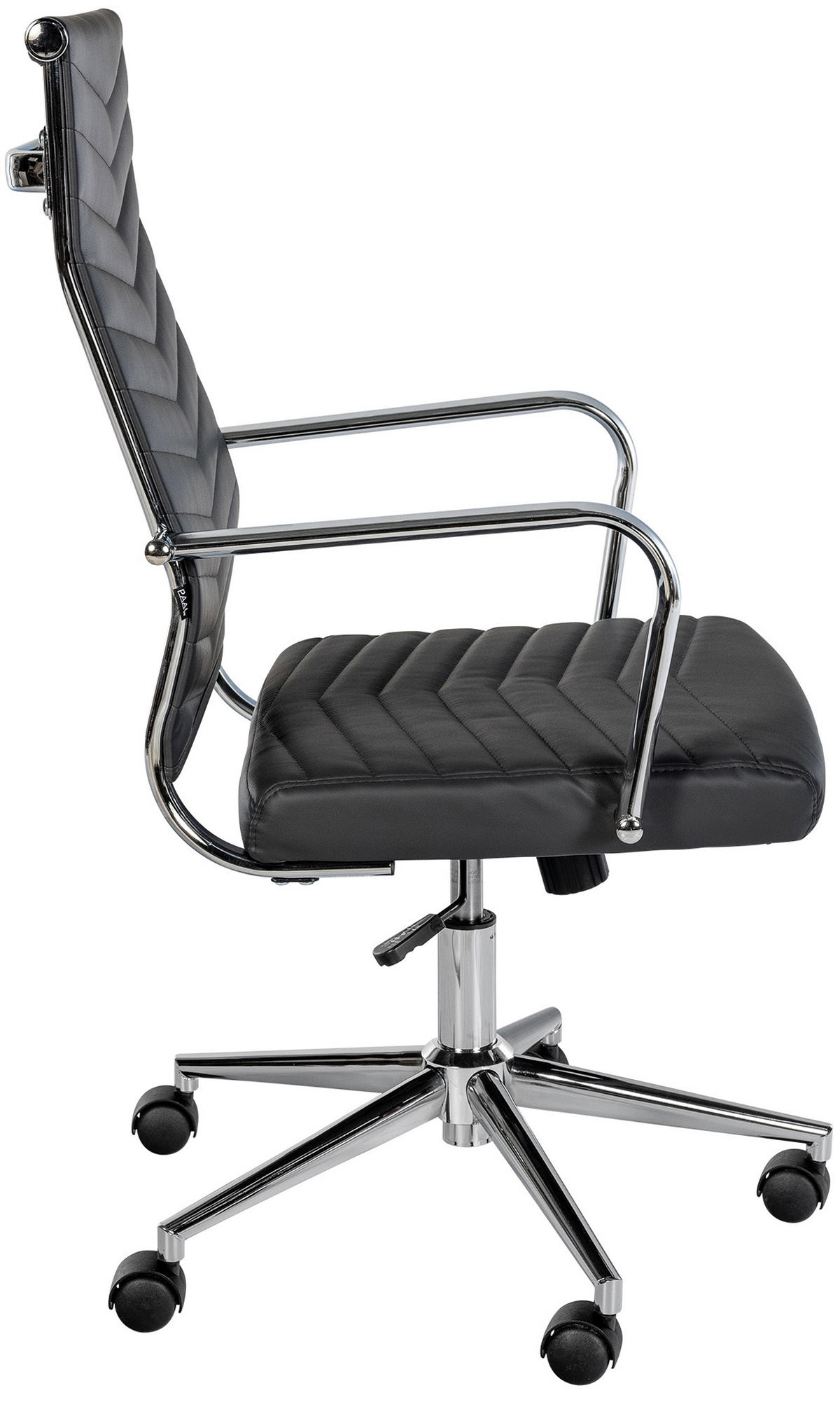 BÜROSTUHL Zynor Kunstleder schwarz - Chromfarben/Schwarz, Metall (57/109/60cm) - TPFLiving