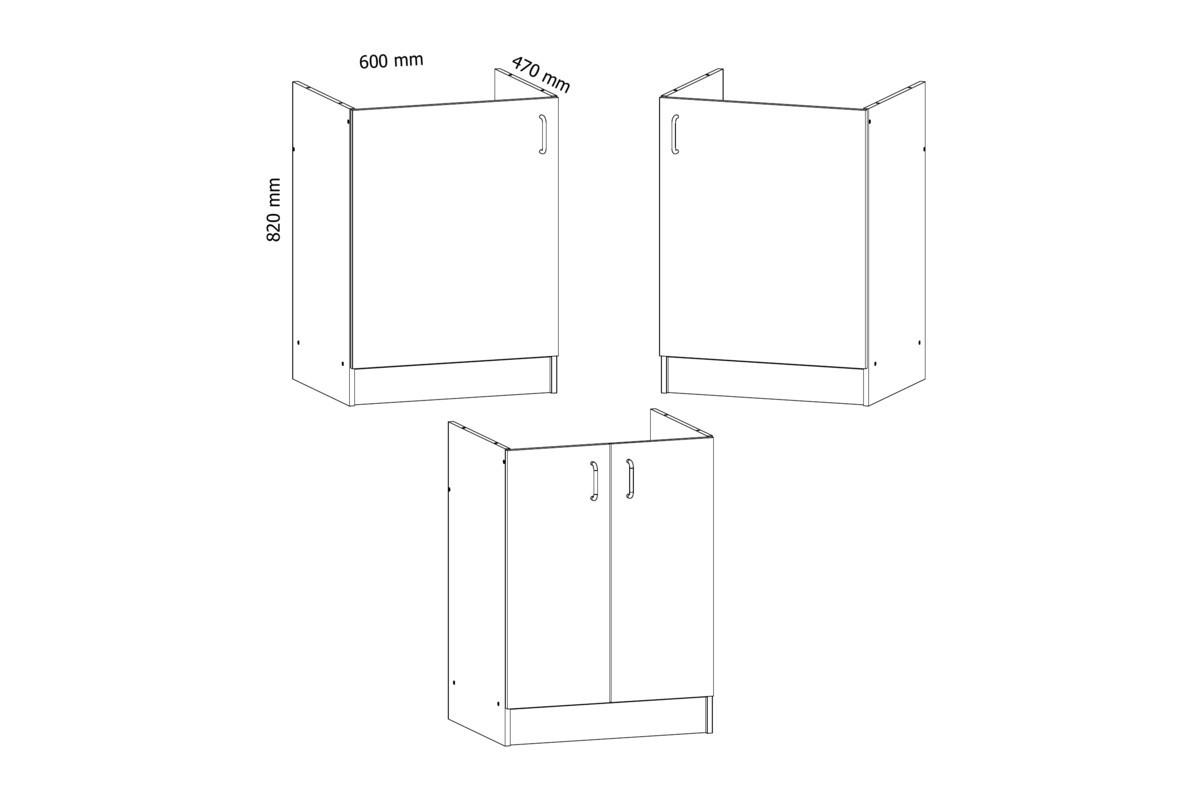 SPÜLENSCHRANK D60Z – Sycylia Weiß – Weiß / Creme - Creme/Weiß, Holzwerkstoff (60/82/47cm) - ROYAL24_MARKT