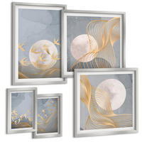 BILDER SET 5er Set - 50x50 cm & 20x30 cm & 40x60 cm Silberner Rahmen - Weiße Pferde - Silberfarben, Kunststoff (40/60cm) - TULUP