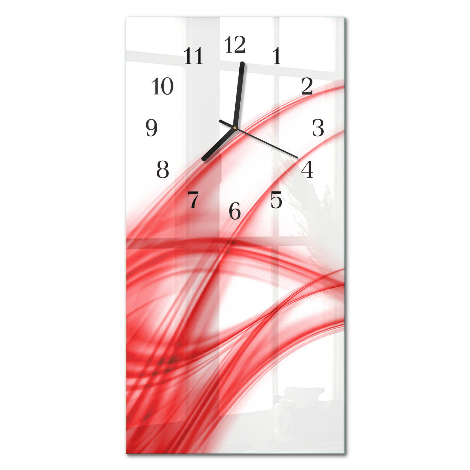 WANDUHR 30x60 cm - Limes - Rot, Glas (30/60/0.4cm) - TULUP
