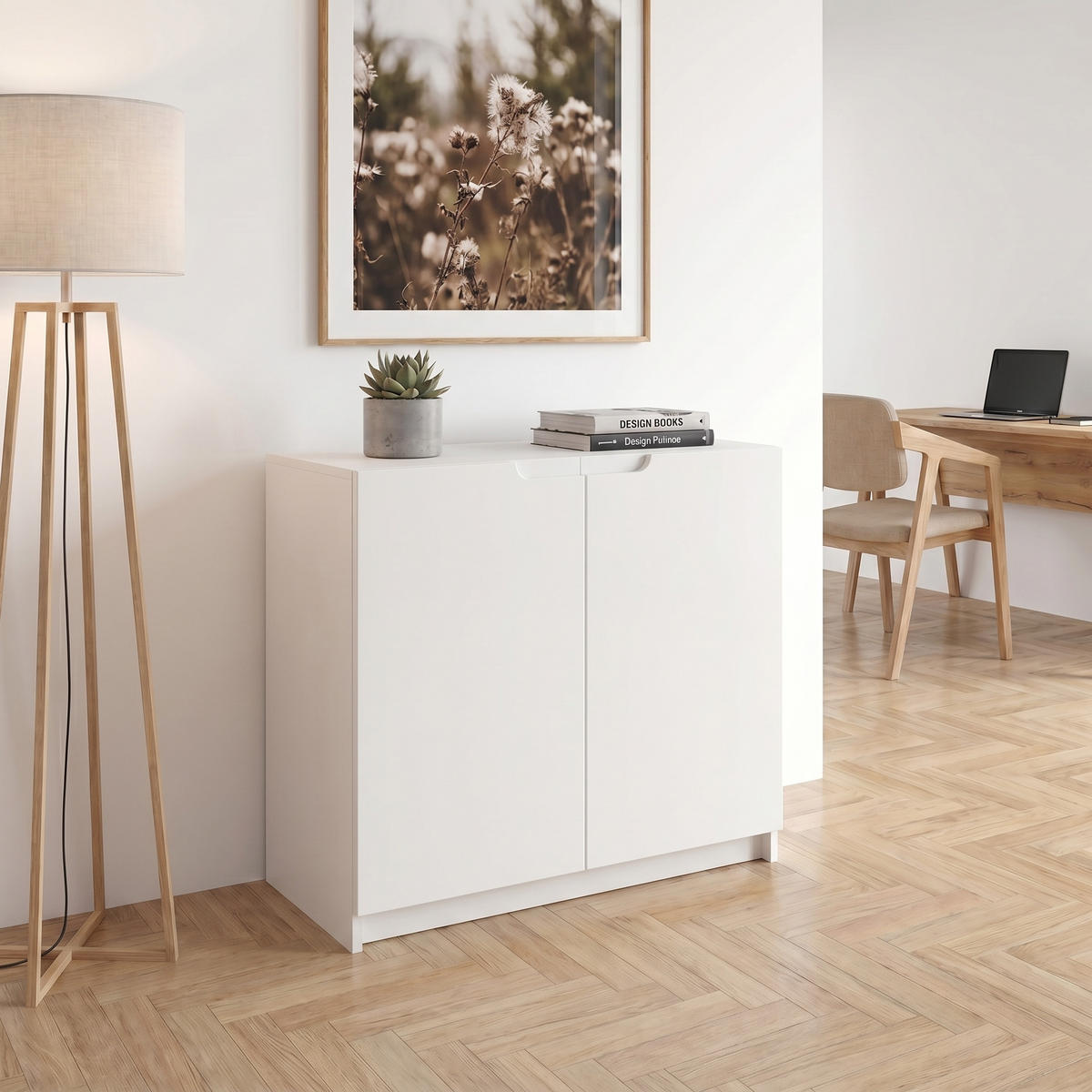 KOMMODE Logan Fronten in Weiß matt - Weiß, Holzwerkstoff (82/78/37cm) - Vladon