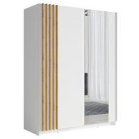 SCHWEBETÜRENSCHRANK Bayadero weiß 150 cm / 63 cm / 199 cm - Weiß/Braun, Holz/Holzwerkstoff (150/198/63cm) - Feldmann-Wohnen