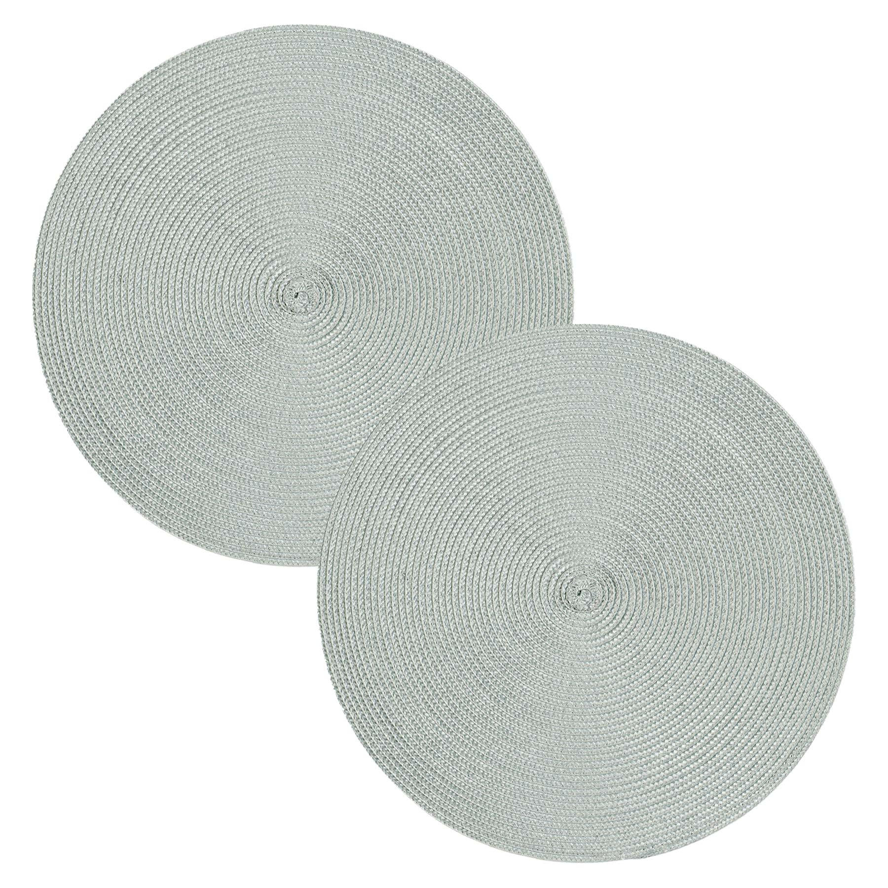 PLATZSET 2er Set Polypro Silbergrau 35 cm rund - Silberfarben, Kunststoff (35cm) - TiborTex