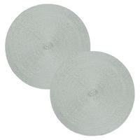 PLATZSET 2er Set Polypro Silbergrau 35 cm rund - Silberfarben, Kunststoff (35cm) - TiborTex