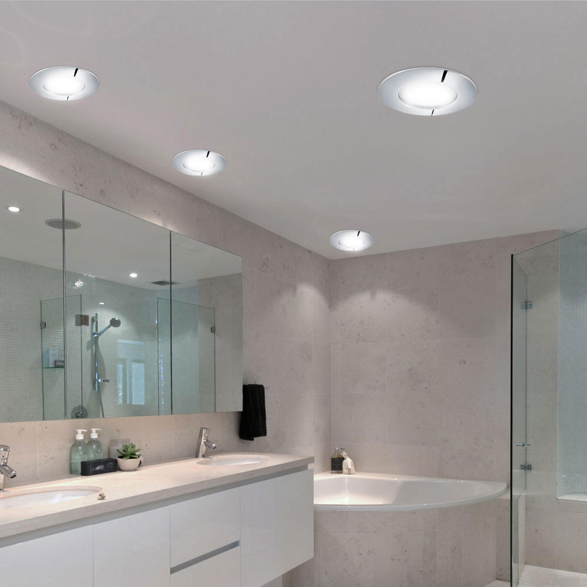 LED DECKENLEUCHTE Chrom Silber rund - Silberfarben, Kunststoff (10.2/10.2/4.5cm)