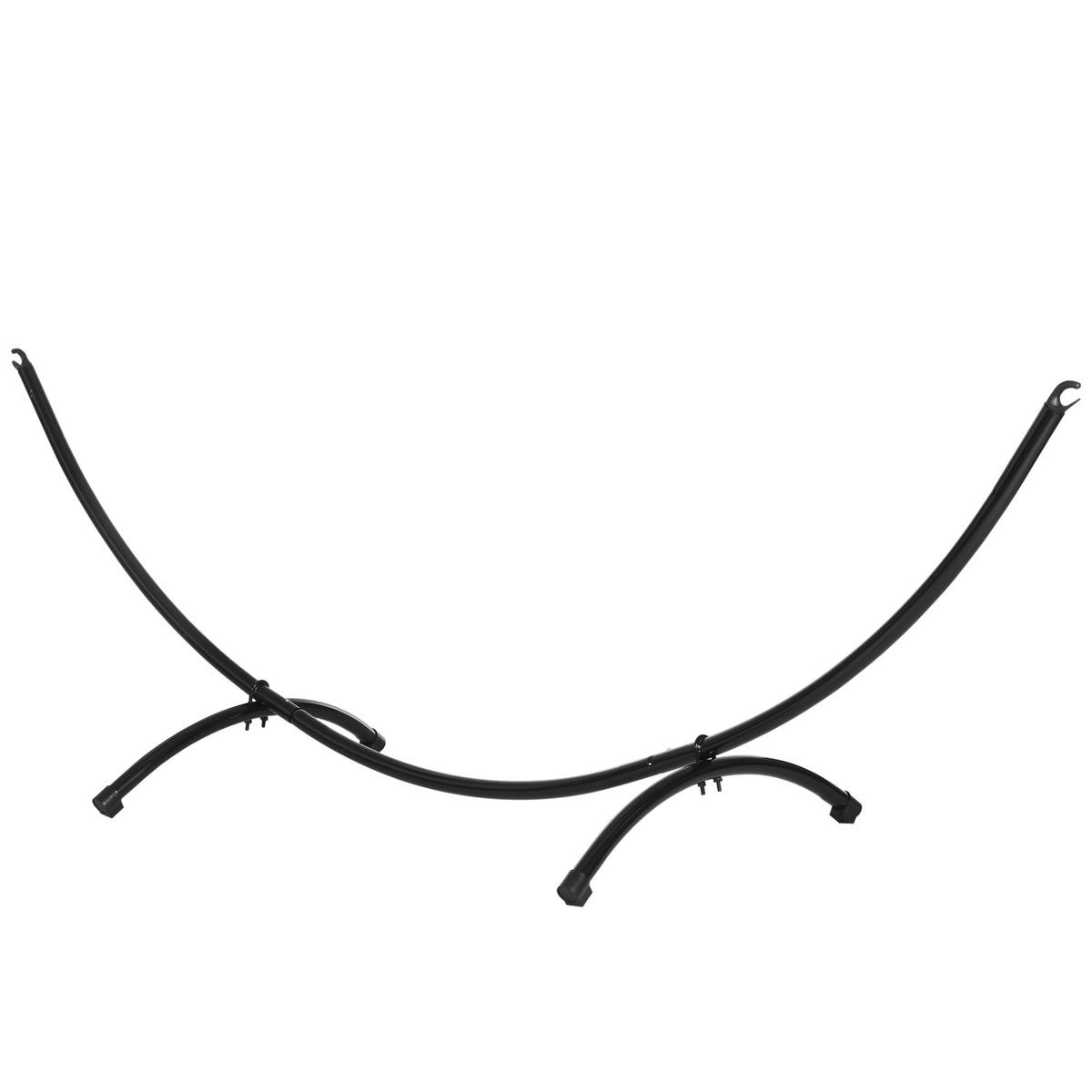 HÄNGEMATTENGESTELL DE-06989 für Hängematten bis 305 cm, mit Zugseil Schwarz - Schwarz, Metall (90/300/100cm) - ComfortXL