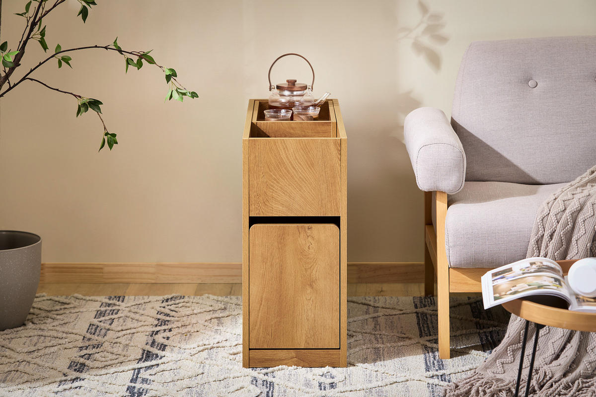 NACHTTISCH Natur - Naturfarben, Holzwerkstoff (25/55/70cm) - SoBuy
