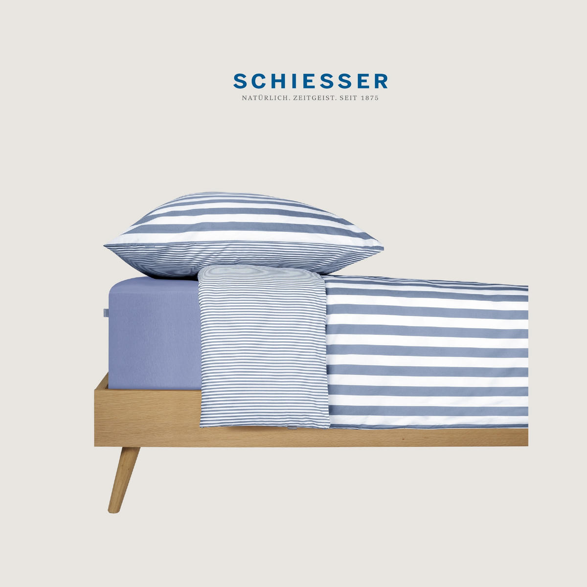 BETTWÄSCHESET Marie - Feinbiber - 2-teilig - 135 x 200 cm - Hellblau - Hellblau, Textil (135/200cm) - SCHIESSER