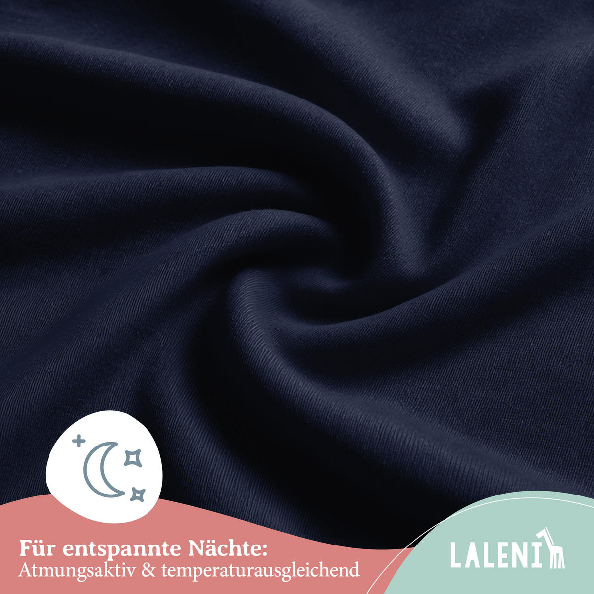SPANNBETTLAKEN für Beistellbett & Stubenwagen – 100% Baumwolle, Atmungsaktiv & Weich, 100x115x10 cm, Blau - Blau, Textil (100/115cm) - Laleni