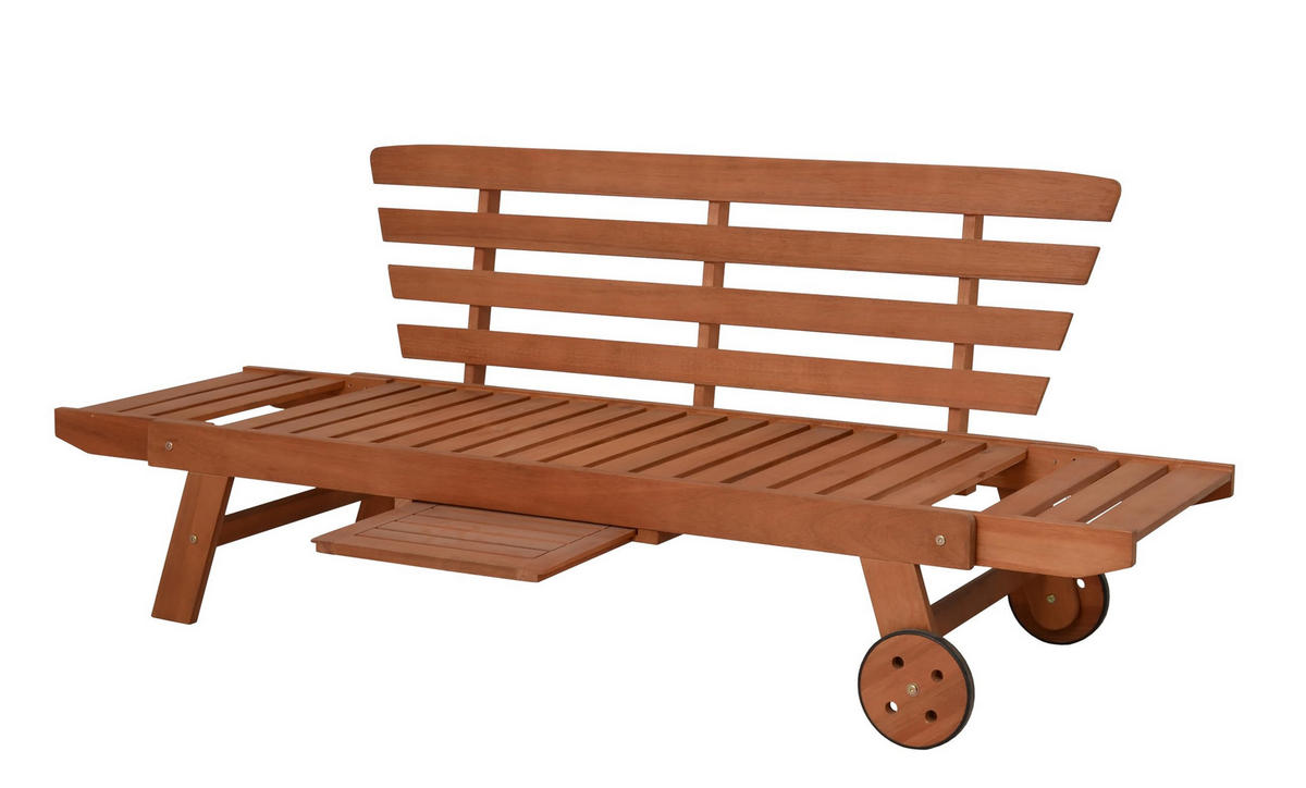 GARTENBANK Lorena inkl. Auflage Terrassenbank - Braun, Holz (68/77.5/190cm) - DELUKE