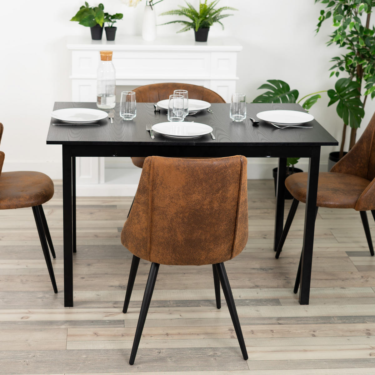 ESSTISCH Composite wood in Schwarz - Schwarz, Holzwerkstoff (160/80/75cm) - Meubles Cosy