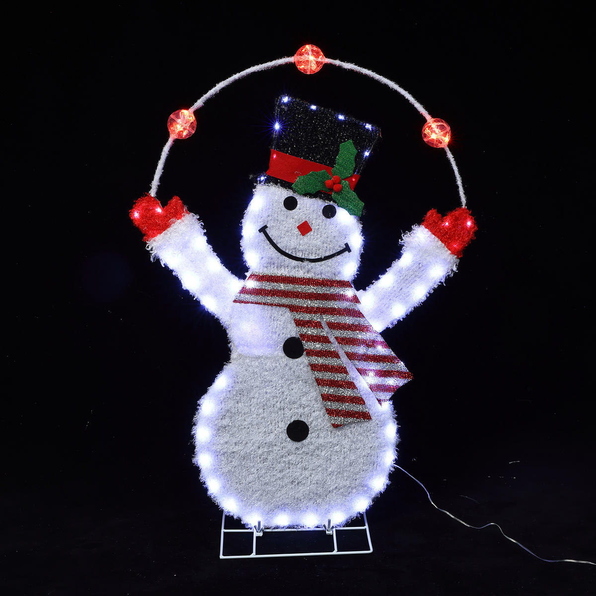 LED Schneemann HTHD0226 - Weiß, Kunststoff/Metall (26/85/59cm) - Hometopia