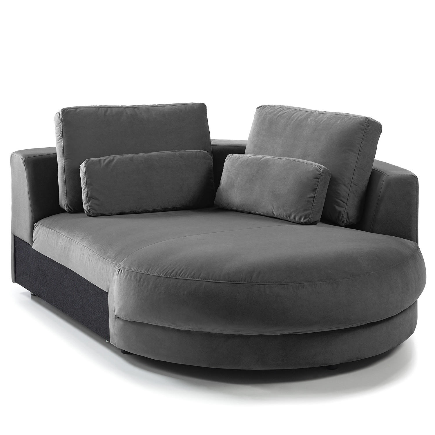 MODULLONGCHAIR - Grau, Textil (129/74/167cm) - home24