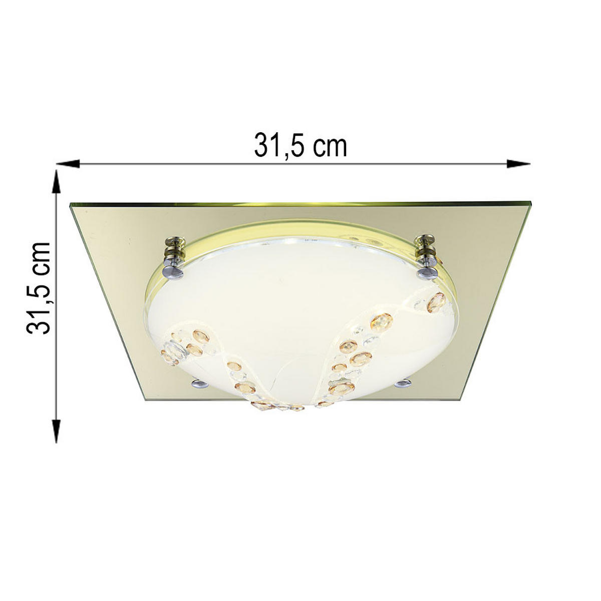 LED DECKENLEUCHTE Metall Glas Orange Kristalloptik - Orange, Glas (31.5/31.5/8.5cm) - Globo Lighting