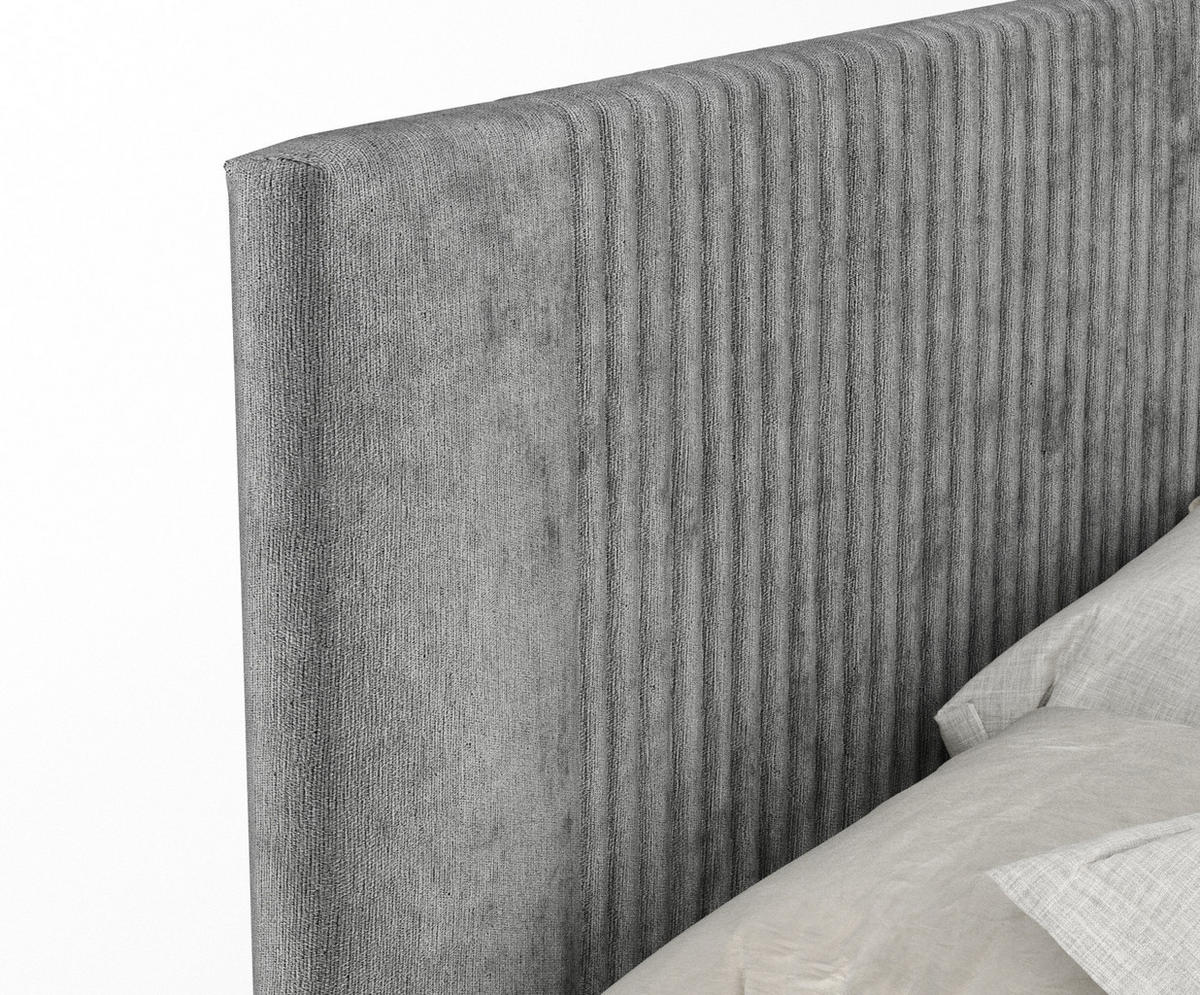 BOXSPRINGBETT Bergamo Grau 140/200 cm - Schwarz/Grau, Holz/Holzwerkstoff (140/200cm) - Maison de Reve