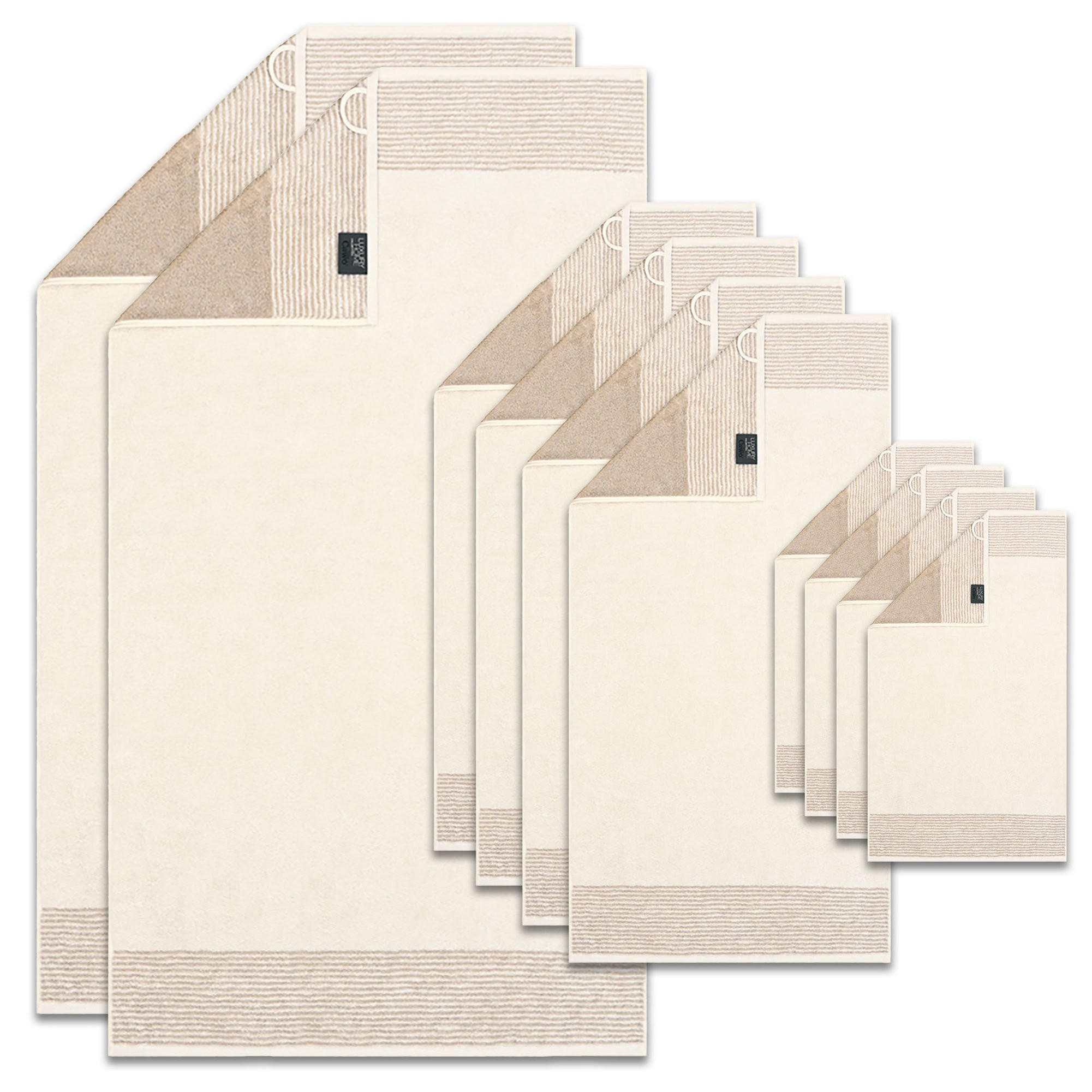 HANDTUCH Set 10-teilig 100% Baumwolle - Beige, Naturmaterialien (200/135cm) - Cawoe