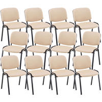 BESUCHERSTUHL 12er Set Stoff creme - Creme/Schwarz, Textil/Metall (53/83/53cm) - CLP
