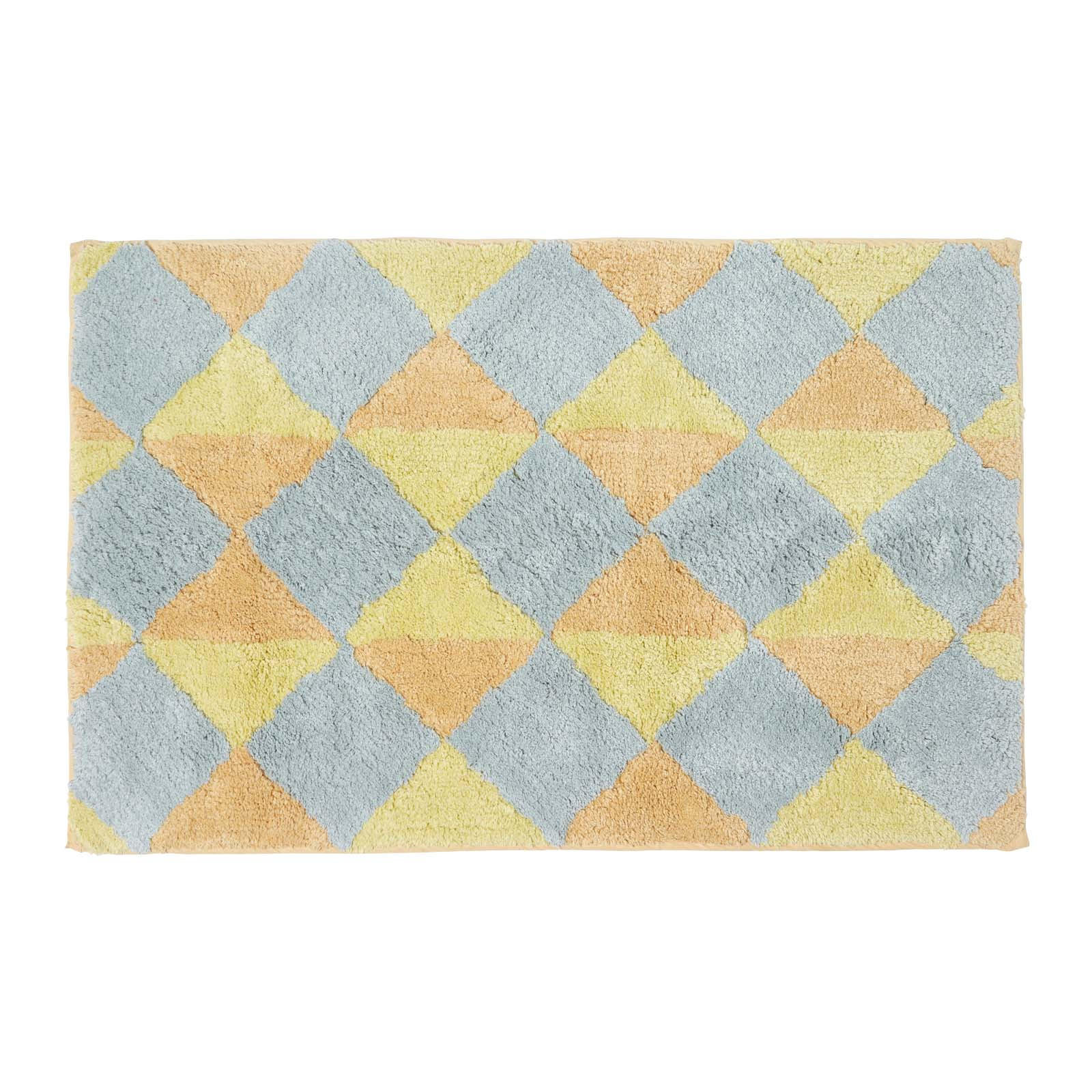 BADEMATTE 50/80 cm Rautenmuster, Baumwolle - Gelb, Textil (50/80cm) - Homescapes