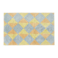 BADEMATTE 50/80 cm Rautenmuster, Baumwolle - Gelb, Textil (50/80cm) - Homescapes