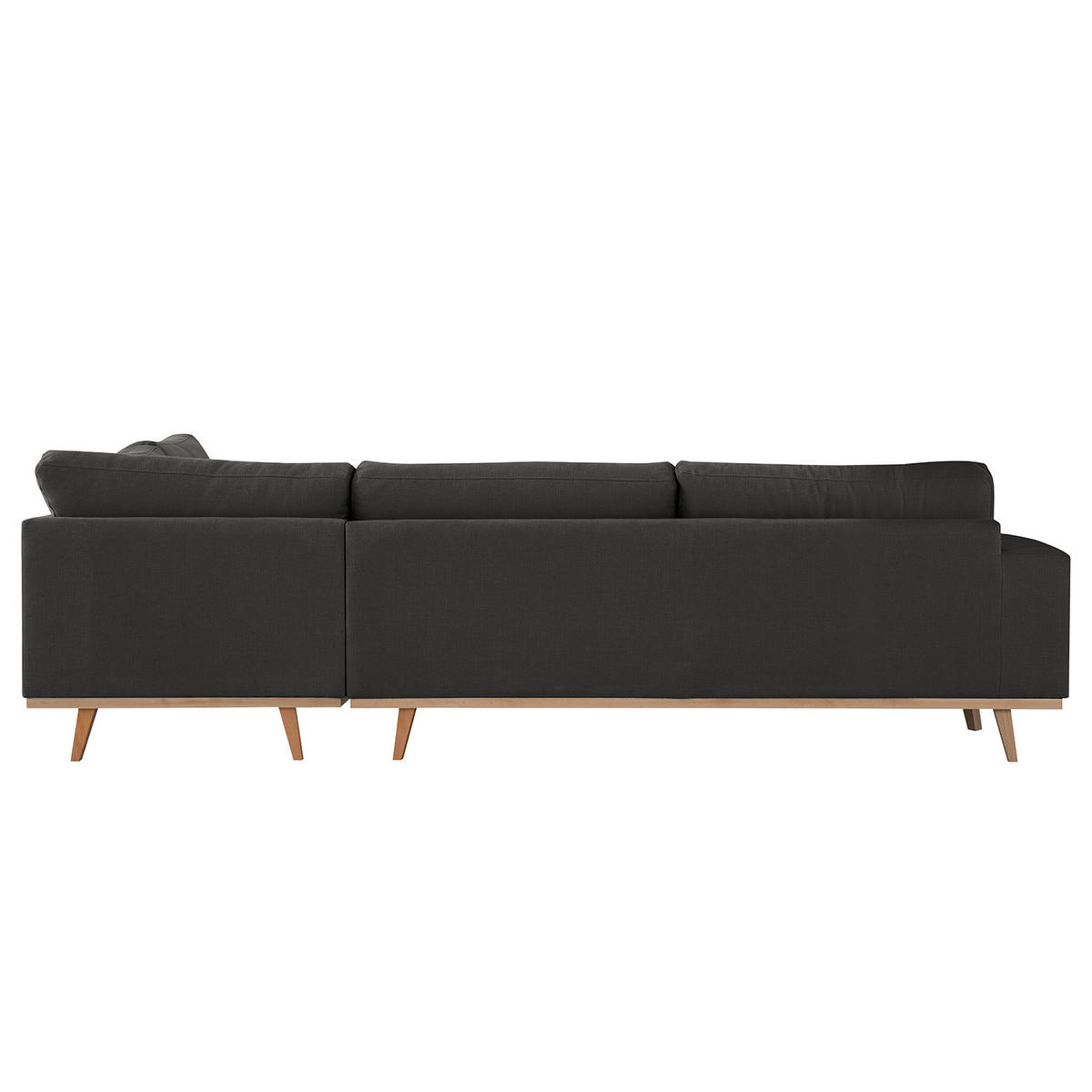 ECKSOFA mit Ottomane - Anthrazit/Buchefarben, Buchenholz/Textil (287/219cm) - home24