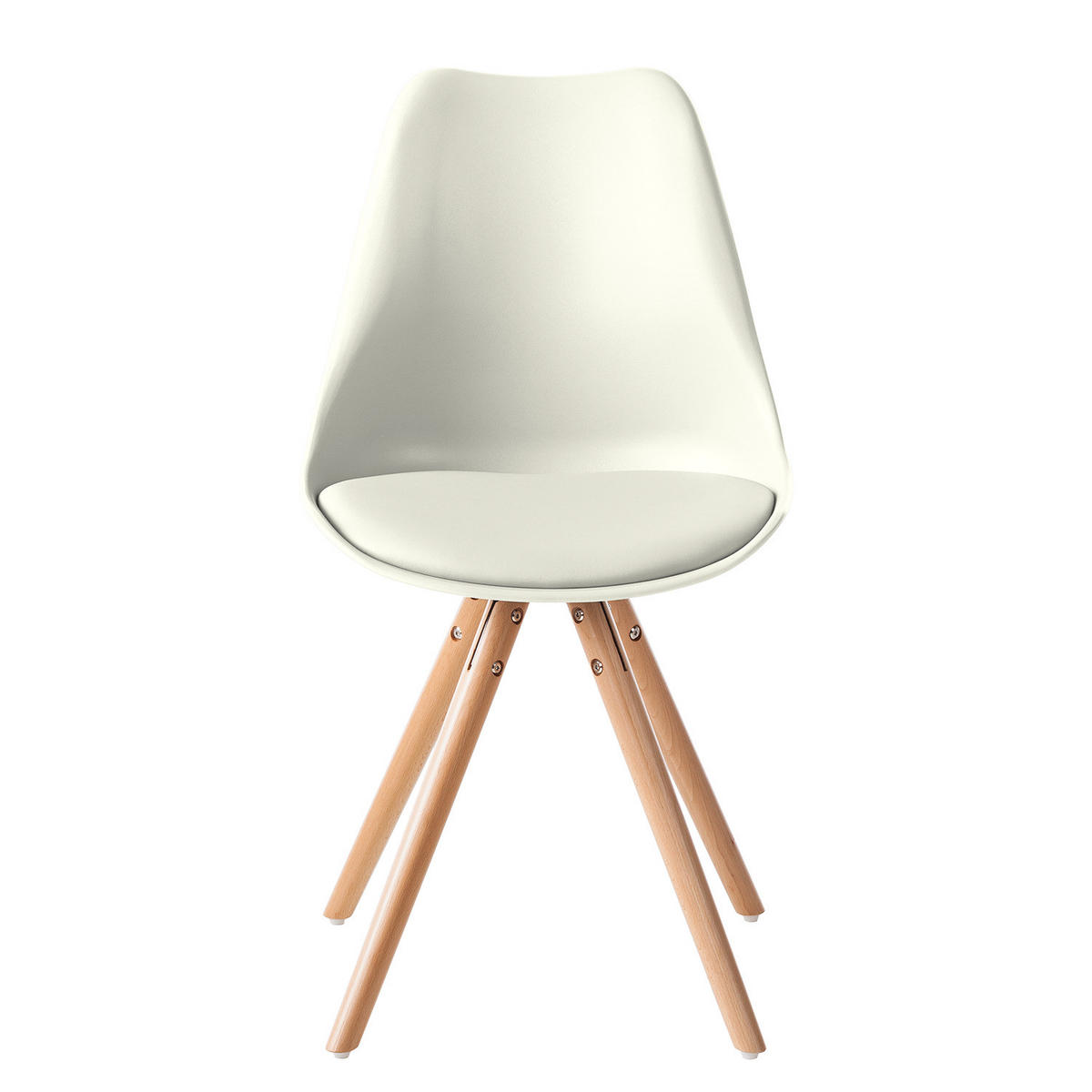 ESSZIMMERSTUHL - Kunststoff / Massivholz - Weiß, Holz/Kunststoff (48/84/54cm) - home24