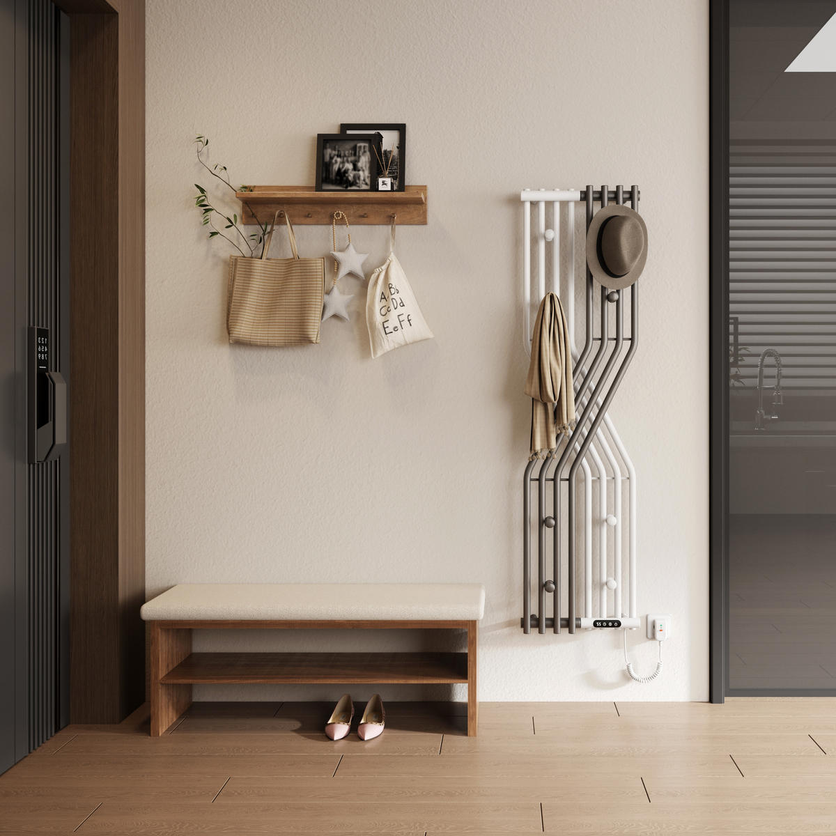 HEIZKÖRPER Elektrisch Thermostat & App-Steuerung Anthrazit-Weiß 140/37,5 cm - Anthrazit/Weiß, Metall (37.5/140/15.7cm) - EMKE
