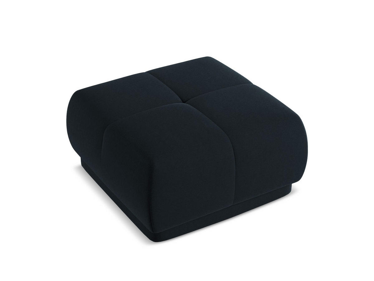 POUF Samt Stoff Blau - Blau/Schwarz, Kunststoff/Textil (60/35/60cm) - Makamii