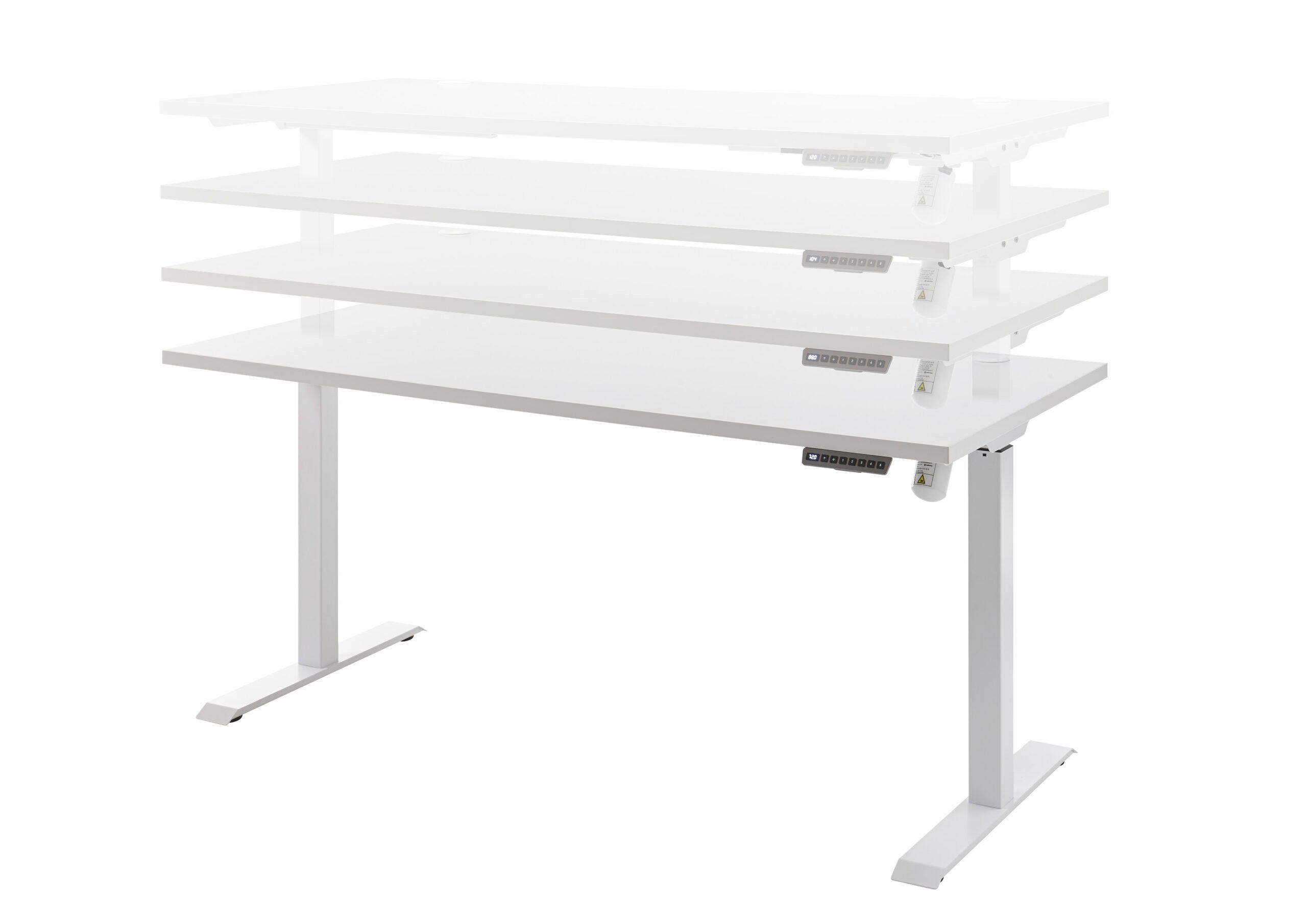 SCHREIBTISCH Ben in Weiß elektrisch höhenverstellbar, als Normalvariante - Weiß, Holzwerkstoff (77/160/127cm)