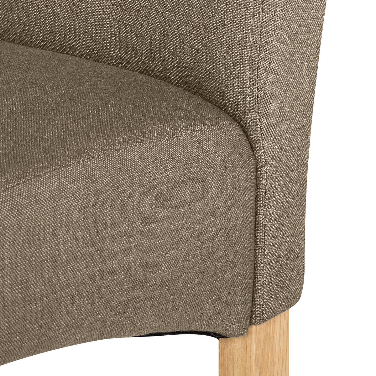 POLSTERSTUHL - Webstoff / Massivholz - Cappuccino, Holz/Textil (45/95/60cm) - home24