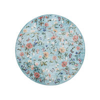 TEPPICH Milly waschbar Multicolor/Türkis ø 160 cm rund - Türkis/Multicolor, Kunststoff/Textil (160/160cm) - benuta