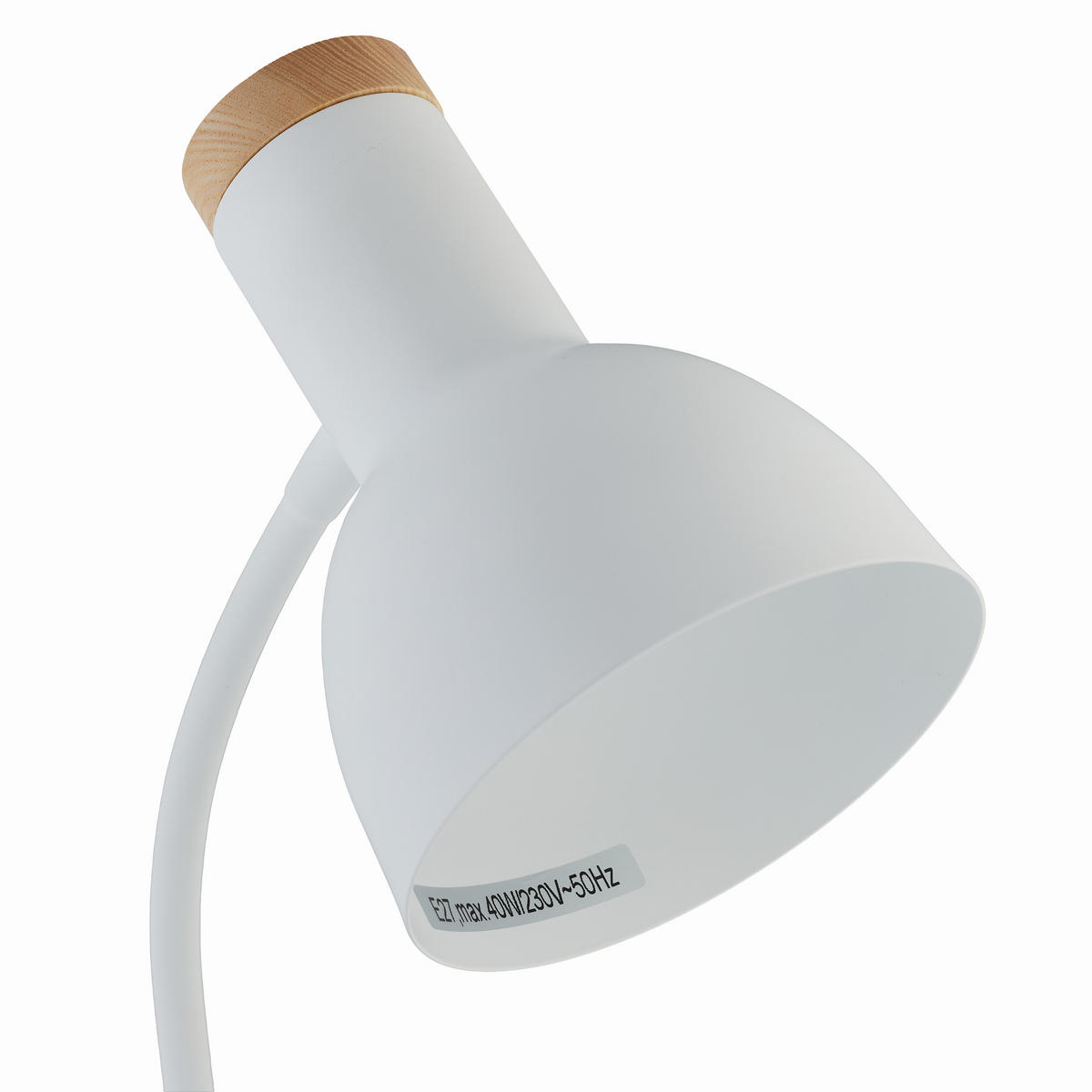 SCHREIBTISCHLAMPE - Weiß, Metall (17/14.5/46.5cm) - Relaxdays