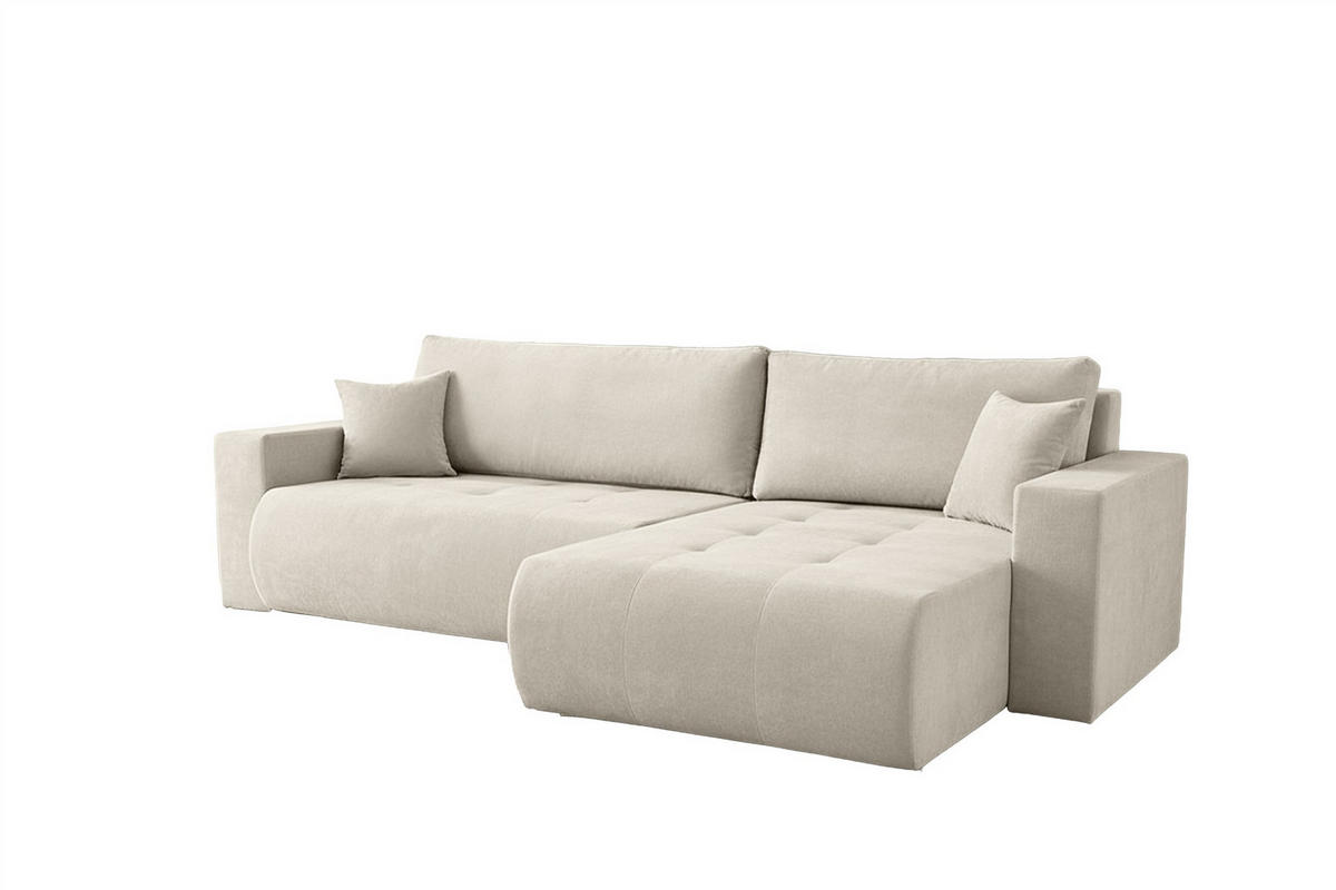 ECKSOFA Armari Mit Schlaffunktion - Creme, Holzwerkstoff/Textil (154/277cm) - Fun Möbel