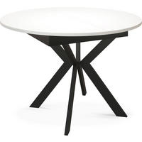 ESSTISCH Lily runder ausziehbarer, Weiß 100-140/100/76 cm - Schwarz/Weiß, Holzwerkstoff/Metall (100/140/76cm) - WFL GROUP