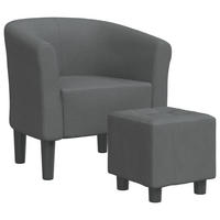 CLUBSESSEL Atmungsaktives Material 70/56/68 cm Grau Stoff - Grau, Textil (56/68/70cm) - vidaXL
