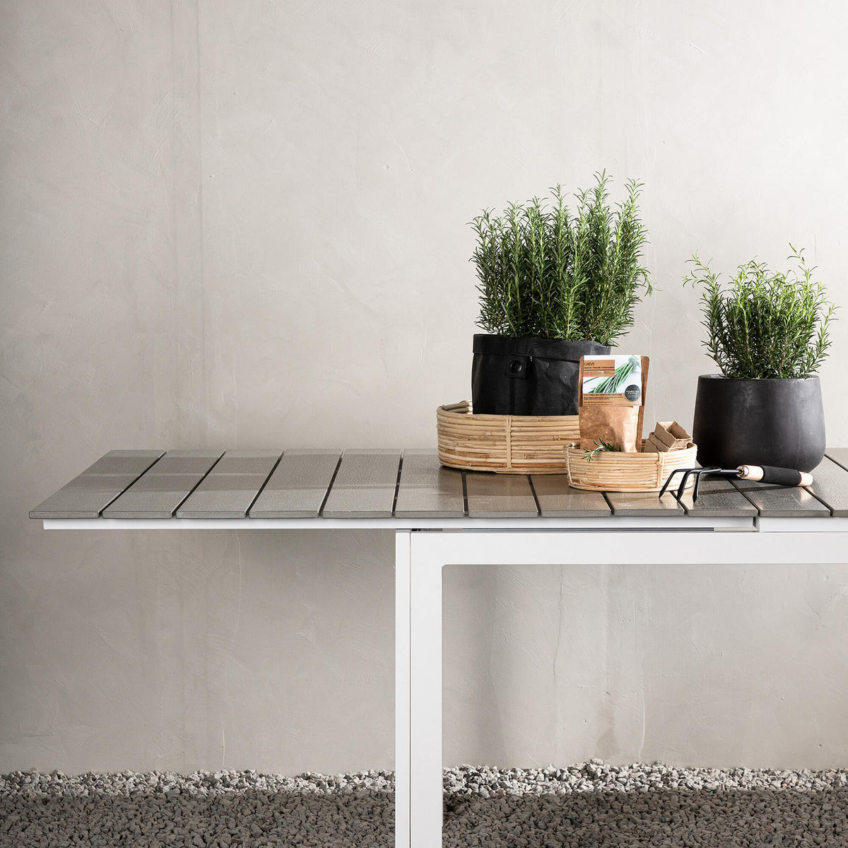 GARTENTISCH - Weiß, Metall (229/100/75cm) - home24