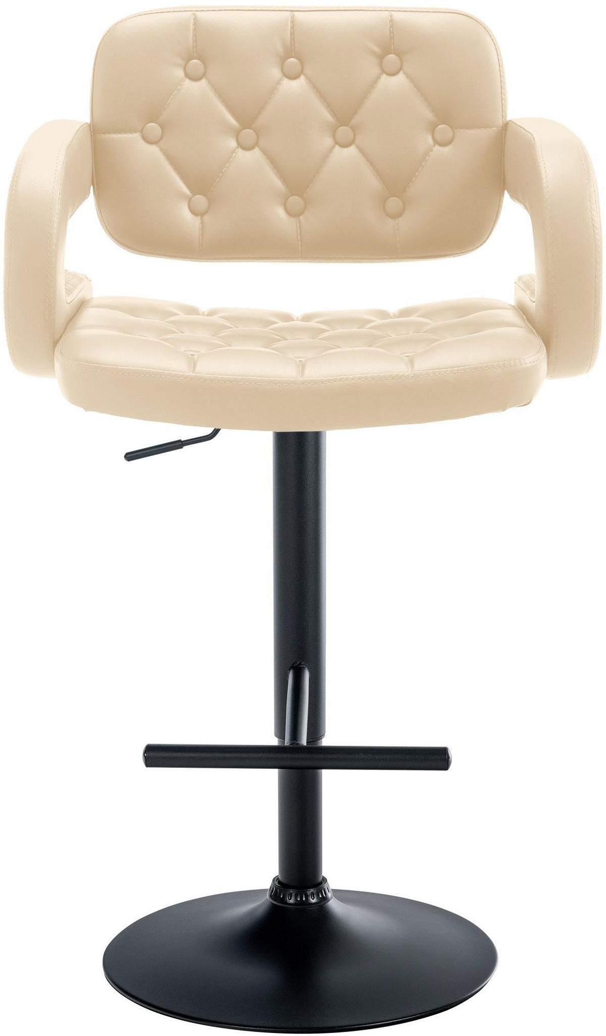 BARHOCKER Lederlook creme - Creme/Schwarz, Textil/Metall (62/103/55cm) - CLP