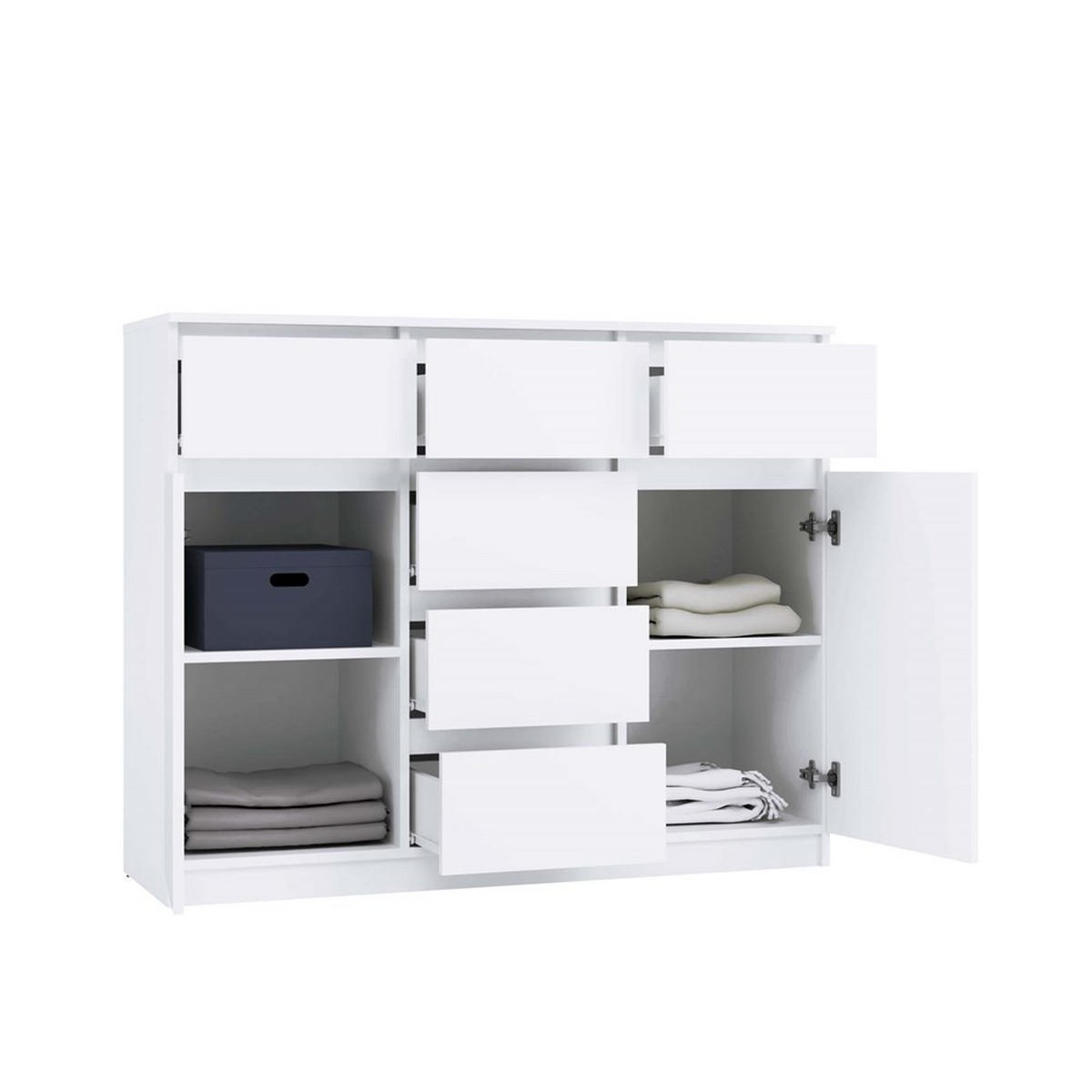 KOMODE Bijela 120/96,5/40 - bijela, drvni materijal (120/97/40cm) - RAUMHIRSCH FURNITURE