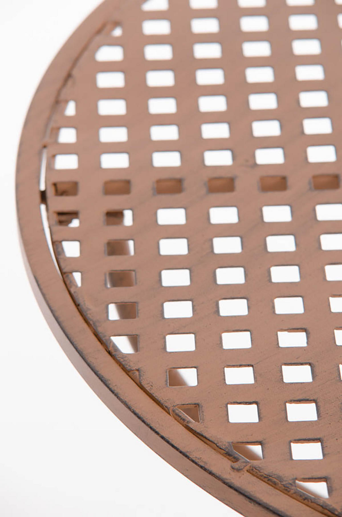 GARTENBEISTELLTISCH rund Ø70 cm Metall antik braun - Braun, Metall (70/70/74cm) - CLP