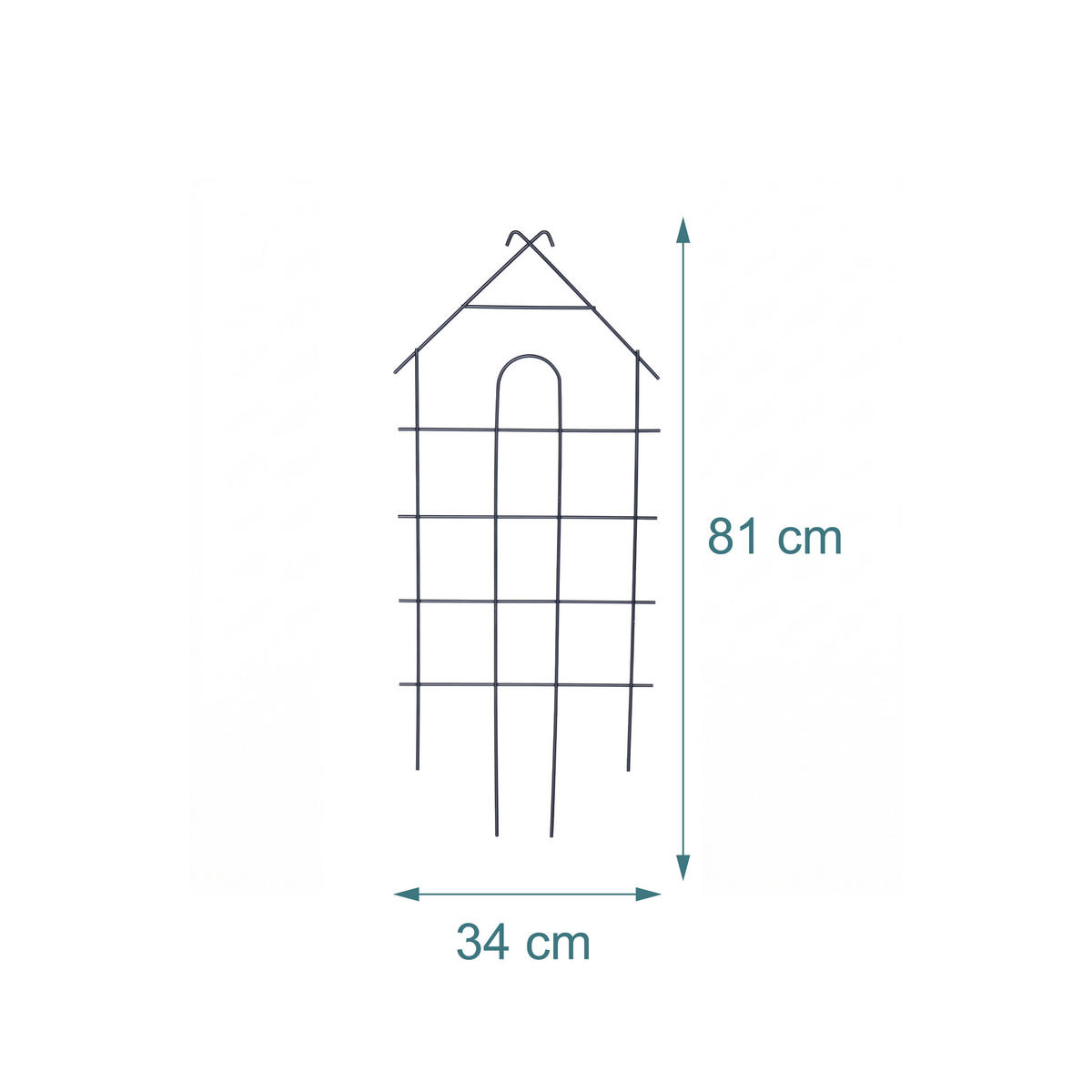 RANKGITTER Schwarz 4er-Set Stahl 81x34 cm - Schwarz, Metall (34/81/1cm) - Relaxdays