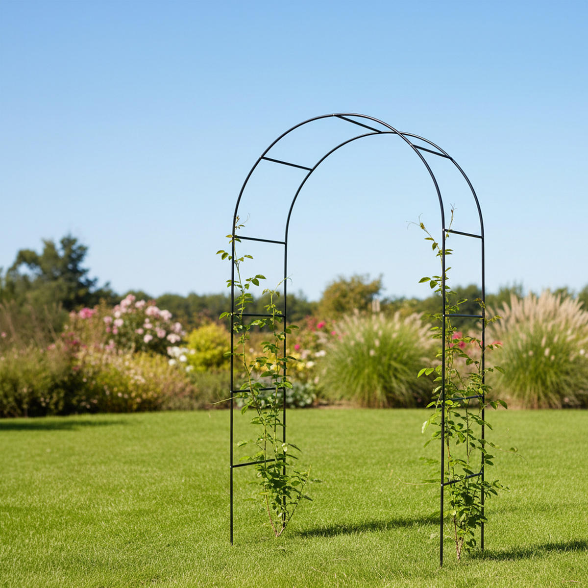 ROSENBOGEN - Schwarz, Metall (140/240/38cm) - Relaxdays