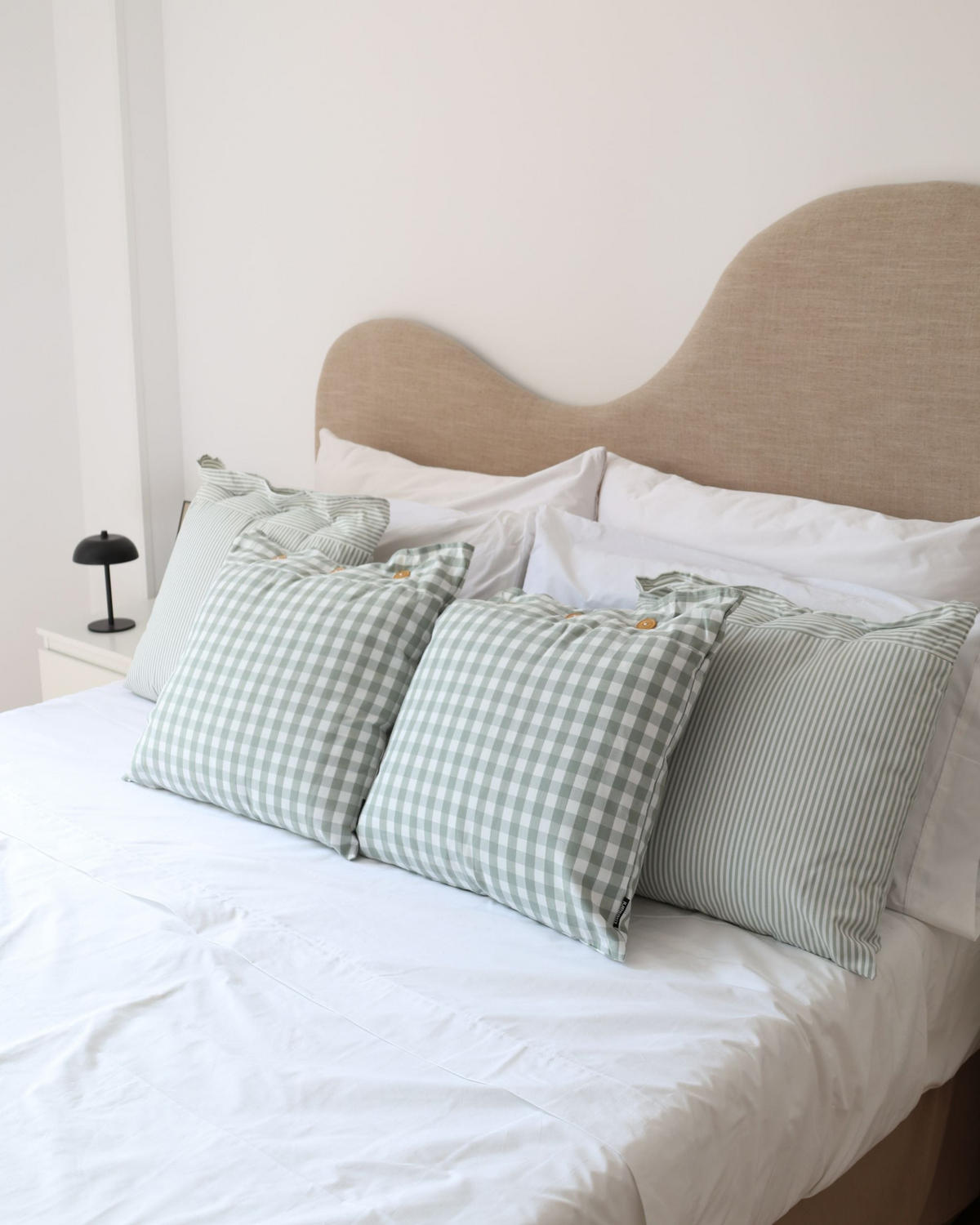DEKORATIVNÍ polštář Mátově zelený 45/45 cm Talya - bílá/mátově zelená, textil (45/45cm) - Beliani