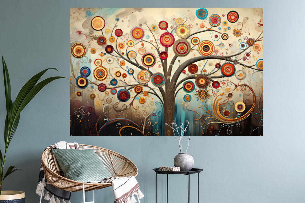 WANDTATTOO Baum - Baum des Lebens - Farbe 120x80 cm - Braun, Kunststoff (120/80/0.1cm) - MuchoWow