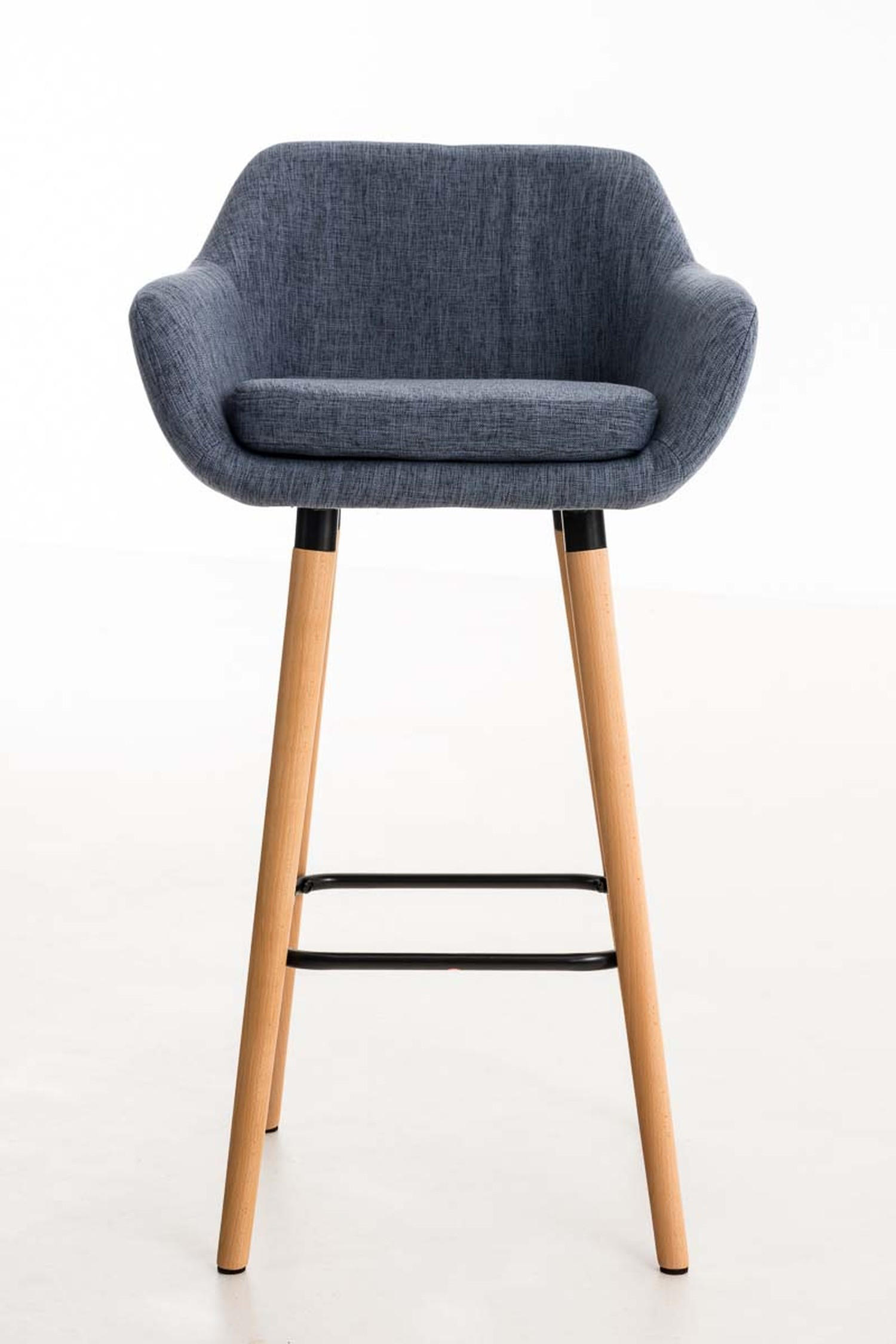 BARHOCKER Grande, Gestell Holz, Stoff Blau - Blau/Braun, Holz/Textil (55/99/46cm) - TPFLiving
